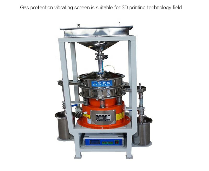Gas protection vibrating screen applied to the processing of 3D printing materials
