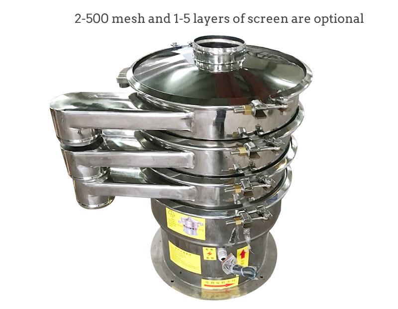 Food Grade Vibro Sifter is used in small production requirements: household or small amount of materi