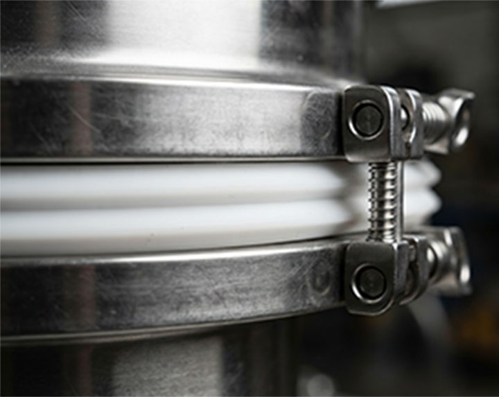 Heavy-Duty Stainless Steel Quick-Release Clamping Band and Silicone Seal for Industrial Vibrating Screen