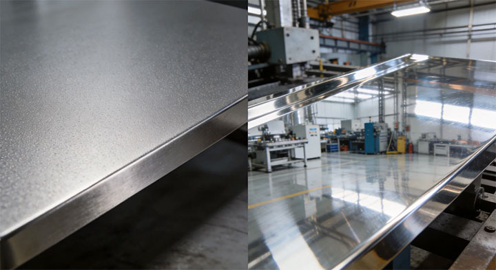 Comparison between bead blasted matte finish and mirror polished stainless steel surface for industrial vibrating screens