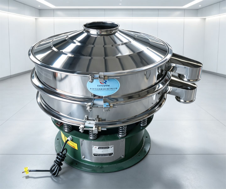 Dahan Machine sanitary stainless steel vibrating screen with mirror polished finish for food powder processing